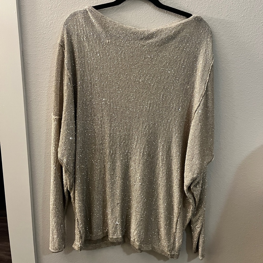 Free People Sequined Sweater Mini Dress SZ L